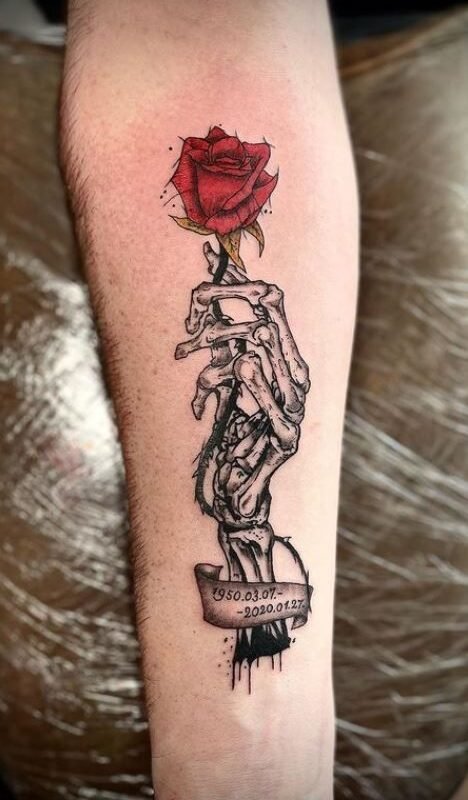 Skeleton Hand Holding Rose Tattoo Meaning: A Stunning Contrast Between Life and Death!