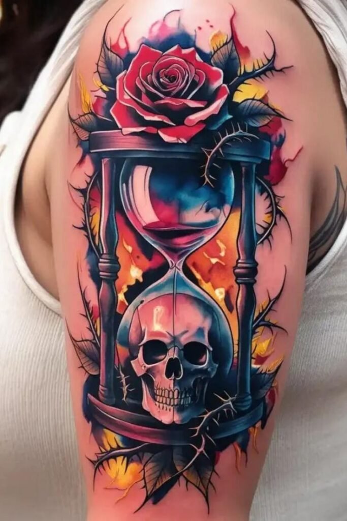 Hourglass Tattoo Meaning: The Profound Reminder of Life’s Fleeting Moments.