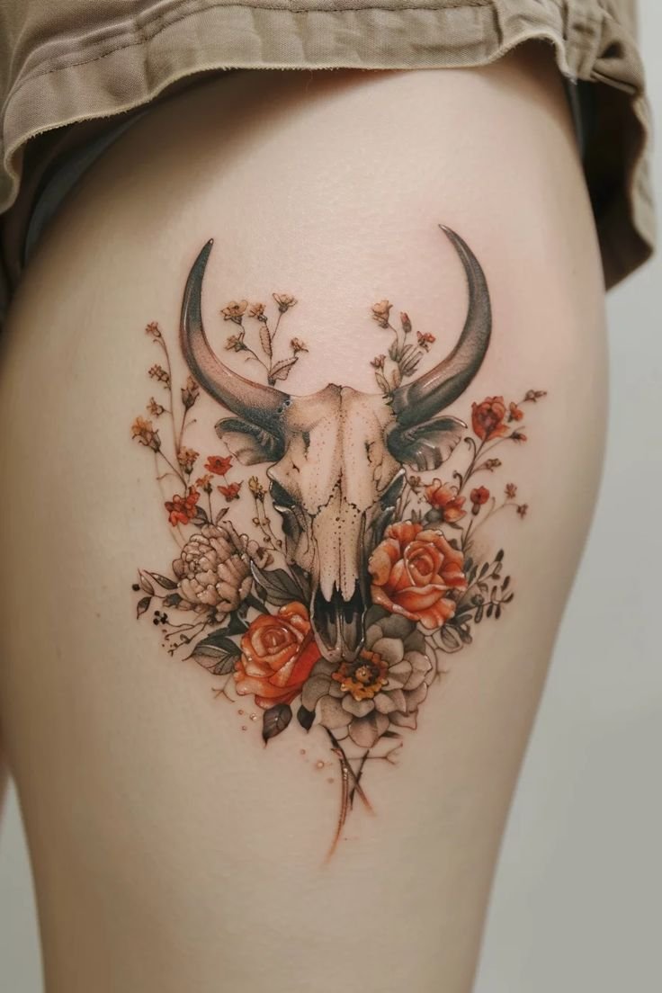 What Does a Bull Skull Tattoo Mean? The Bold Symbolism of Strength and ...