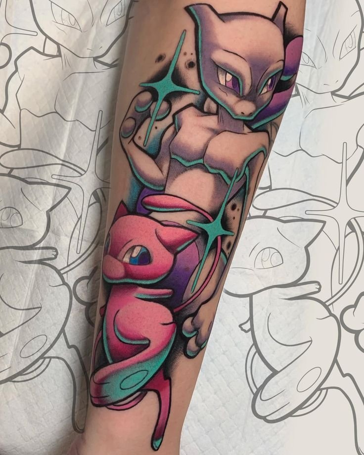 Mew and Mewtwo Tattoo Meaning