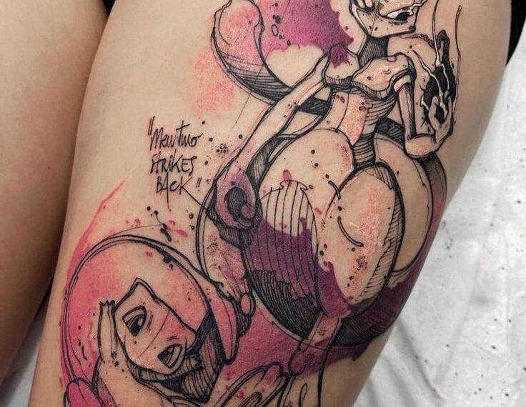 Mew and Mewtwo Tattoo Meaning: The Eternal Battle Between Creation, and Depth of Genetic Destiny!