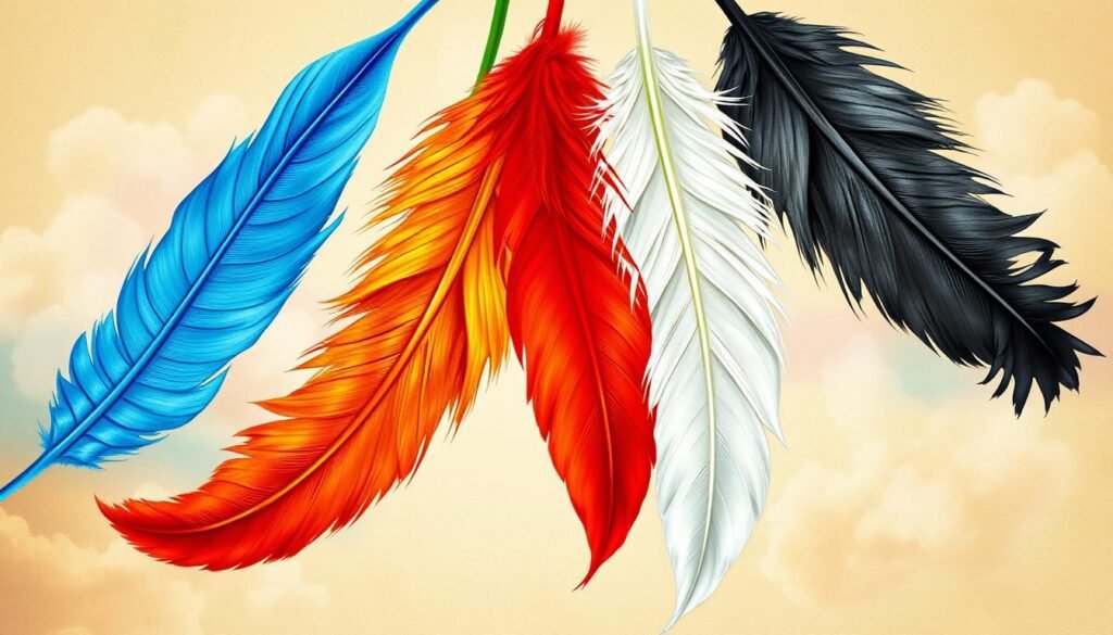 Symbolic meanings of feather colors in tattoos