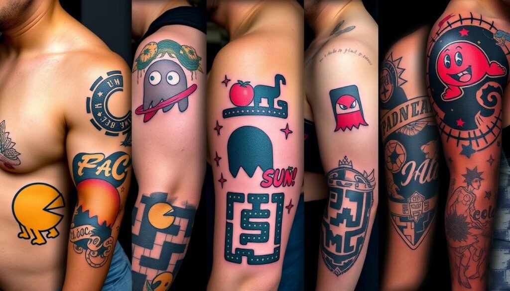 tattoo art evolution with Pac-Man styles