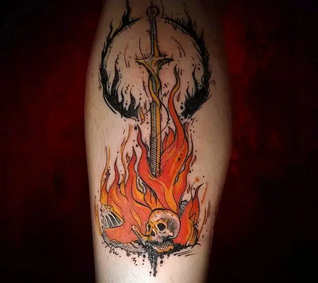 Dark Souls Bonfire Tattoo Meaning: The Symbol of Resilience, Death, and Rebirth Life’s Challenges!