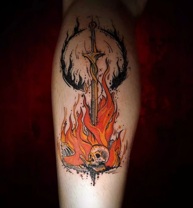 Dark Souls Bonfire Tattoo Meaning: The Symbol of Resilience, Death, and Rebirth Life’s Challenges!