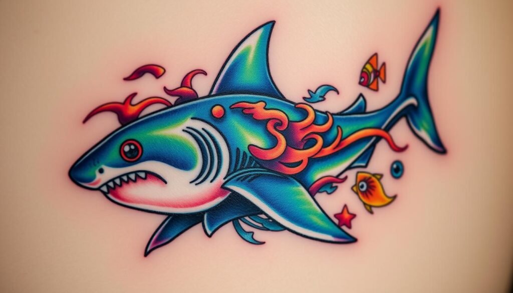 Colorful Shark Tattoos