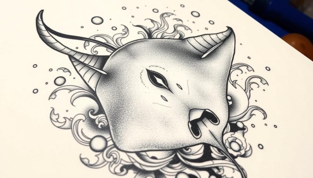 Stingray tattoo design