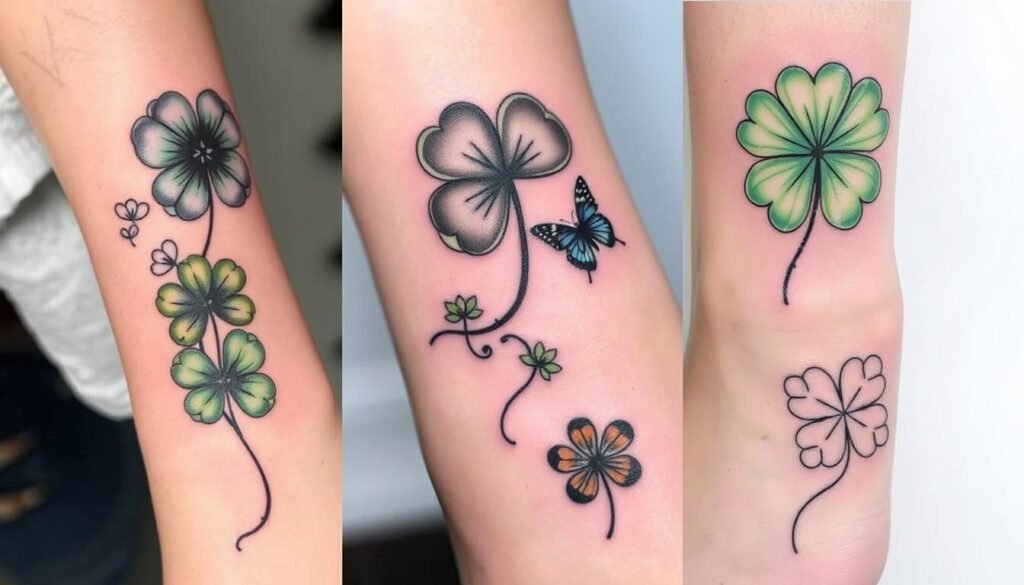 4 leaf clover tattoo designs