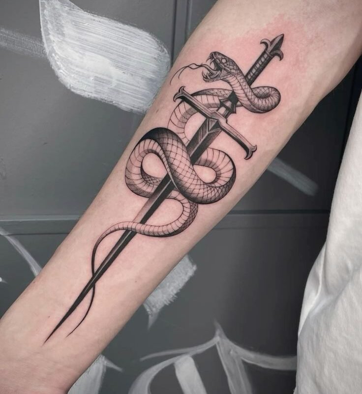 Snake and Dagger Tattoo Meaning: The Deadly Symbolism of Strength and Danger