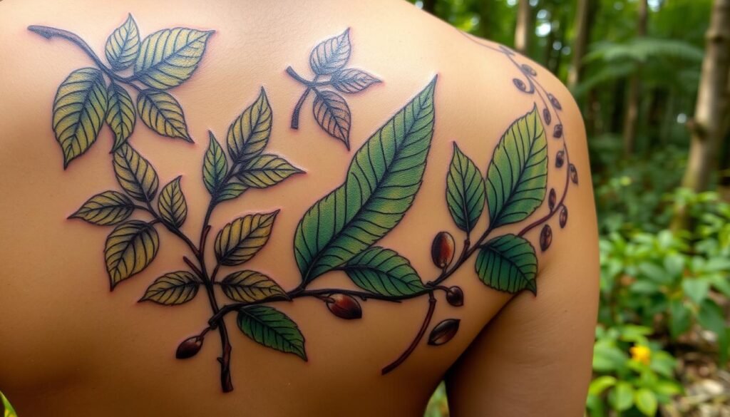 leaf tattoos and nature