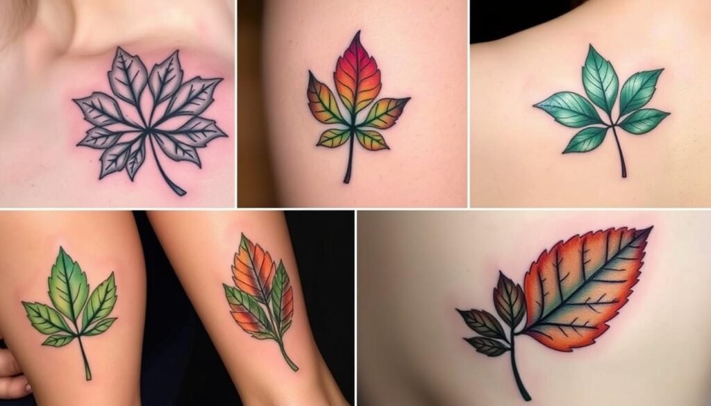 popular leaf tattoo designs