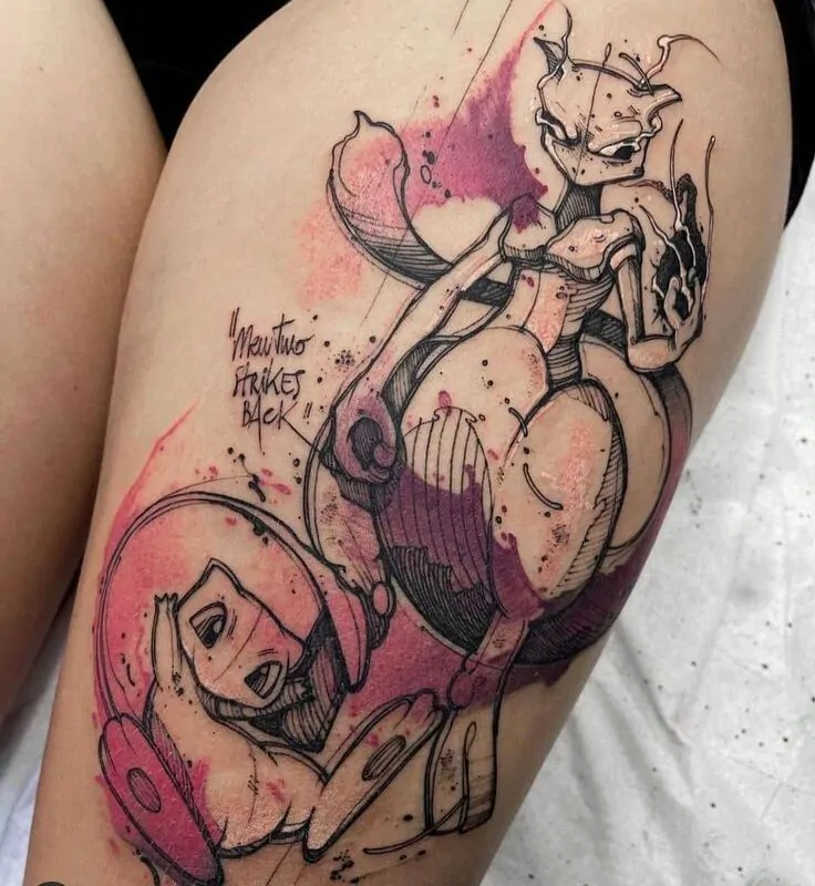 Mew and Mewtwo Tattoo Meaning: The Eternal Battle Between Creation, and Depth of Genetic Destiny!